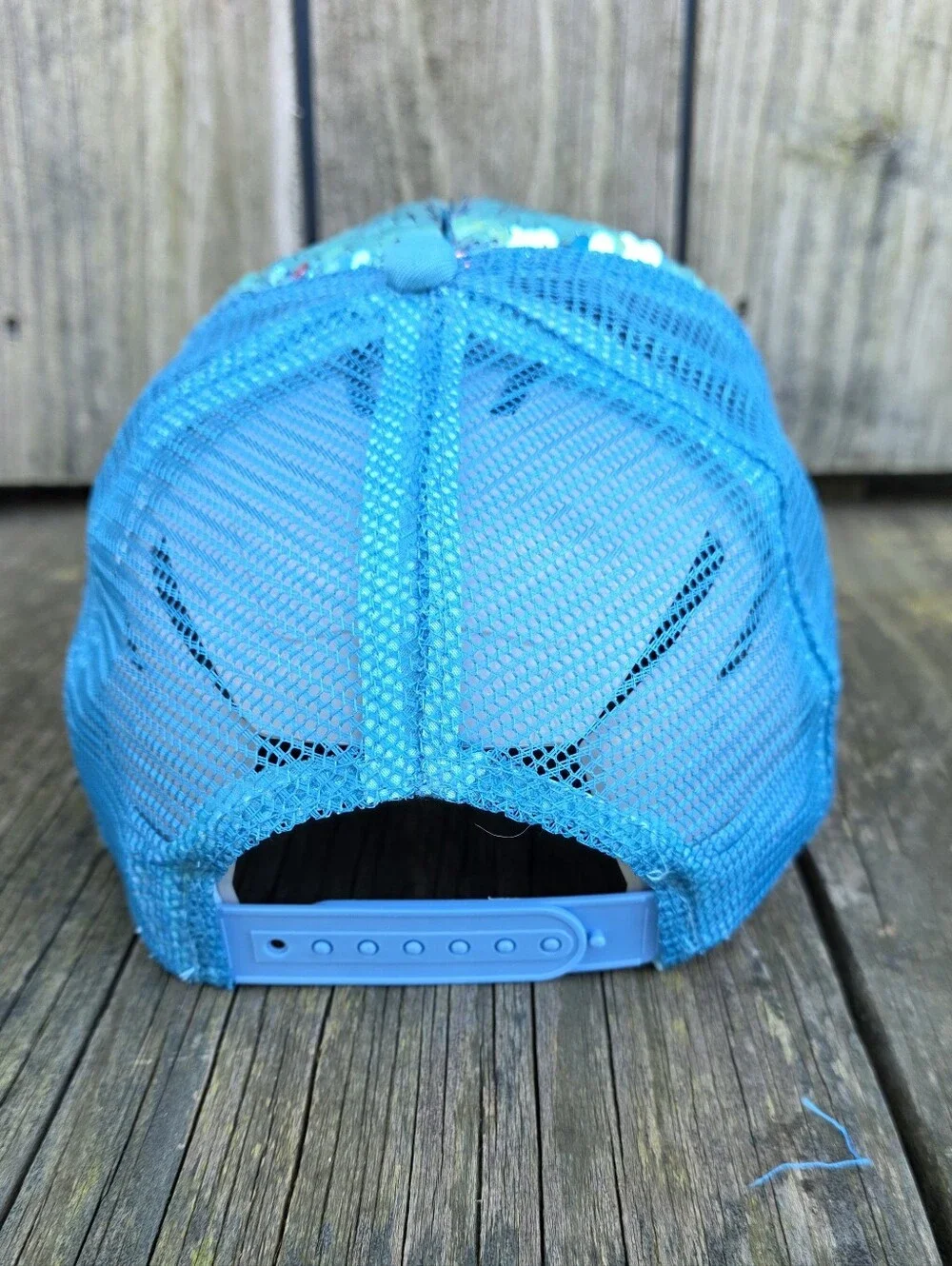 Blue Sequin Baseball Cap - Snap Adjustable Back Kids Size